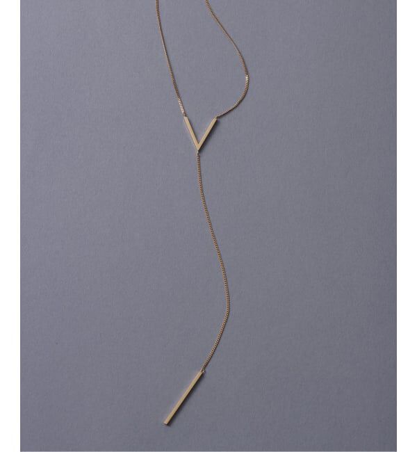 Lilas by Spick&Span「《予約》プレートYチェーンネックレス K10」|ネックレス|