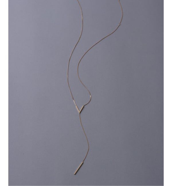 Lilas by Spick&Span「《予約》プレートYチェーンネックレス K10」|ネックレス|