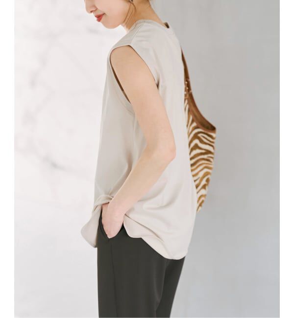 Spick and Span「《予約》汗染み防止ファインコットンノースリTシャツ」|Tシャツ・カットソー|