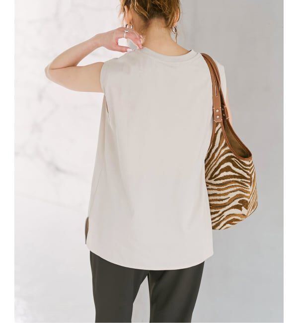 Spick and Span「《予約》汗染み防止ファインコットンノースリTシャツ」|Tシャツ・カットソー|