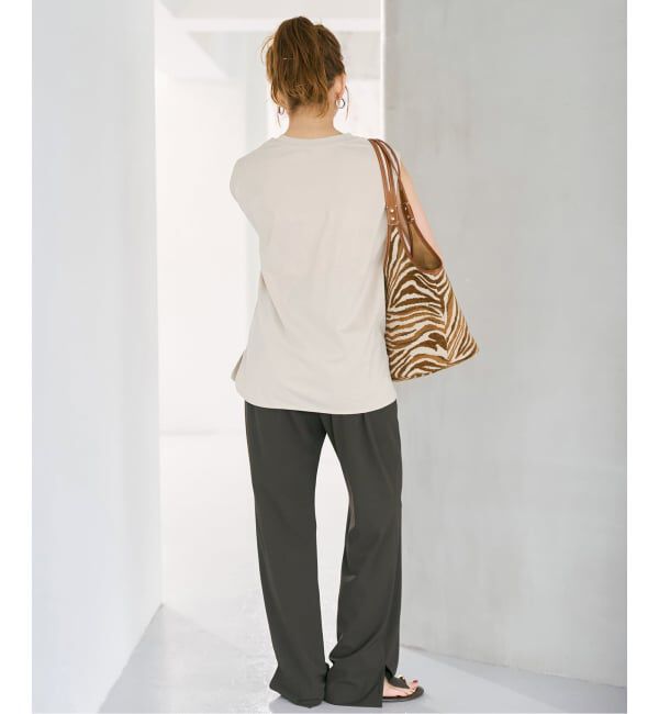 Spick and Span「《予約》汗染み防止ファインコットンノースリTシャツ」|Tシャツ・カットソー|