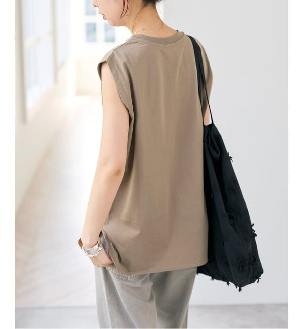 Spick and Span「《予約》汗染み防止ファインコットンノースリTシャツ」|Tシャツ・カットソー|