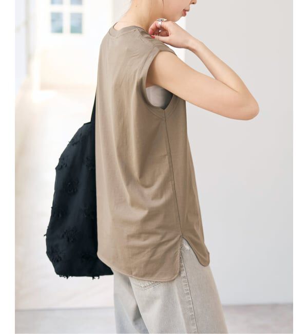 Spick and Span「《予約》汗染み防止ファインコットンノースリTシャツ」|Tシャツ・カットソー|