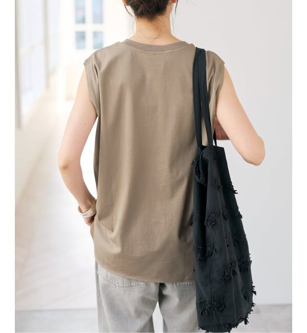 Spick and Span「《予約》汗染み防止ファインコットンノースリTシャツ」|Tシャツ・カットソー|