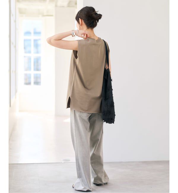 Spick and Span「《予約》汗染み防止ファインコットンノースリTシャツ」|Tシャツ・カットソー|