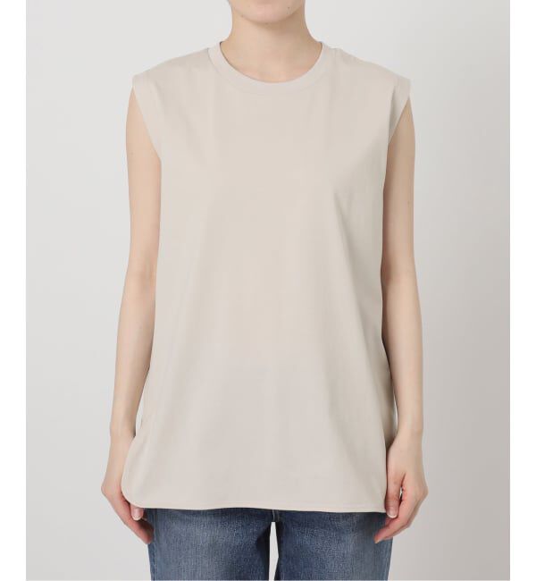 Spick and Span「《予約》汗染み防止ファインコットンノースリTシャツ」|Tシャツ・カットソー|