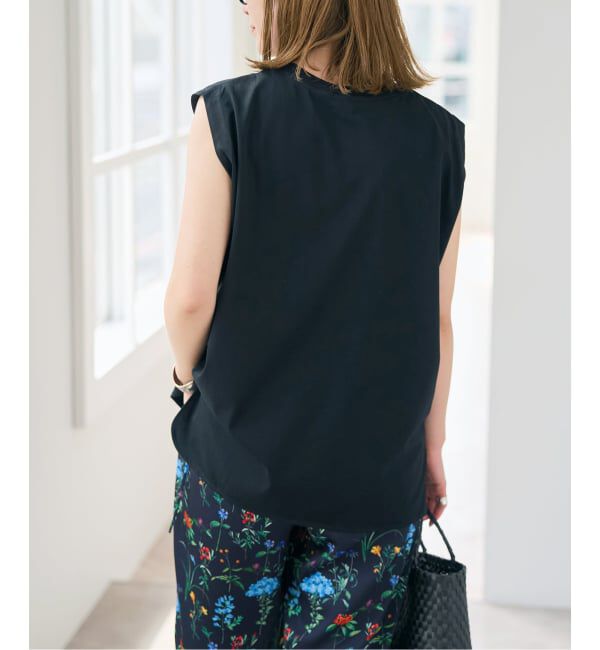 Spick and Span「《予約》汗染み防止ファインコットンノースリTシャツ」|Tシャツ・カットソー|