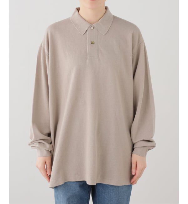 FRAMeWORK「LOEFF/ロエフ LI/CO PIQUE PL LS」|Tシャツ・カットソー|ベージュ