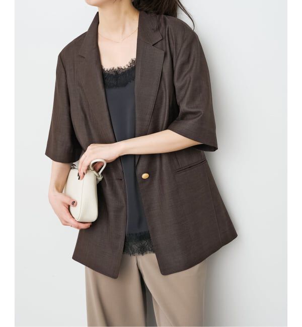 Spick and Span「《セットアップ可 / 予約》ライトドライクロスシングルブレストジャケット」|テーラードジャケット|