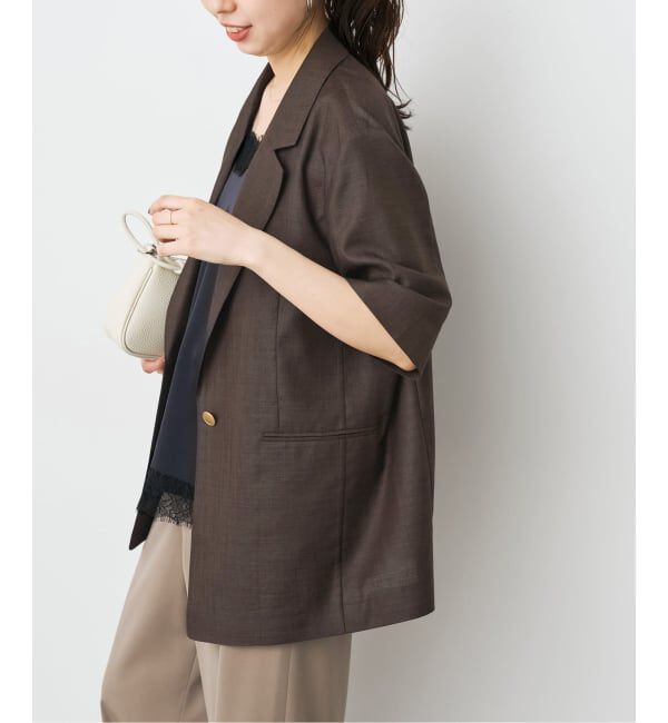 Spick and Span「《セットアップ可 / 予約》ライトドライクロスシングルブレストジャケット」|テーラードジャケット|