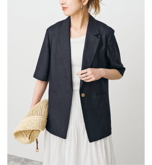 Spick and Span「《セットアップ可 / 予約》ライトドライクロスシングルブレストジャケット」|テーラードジャケット|