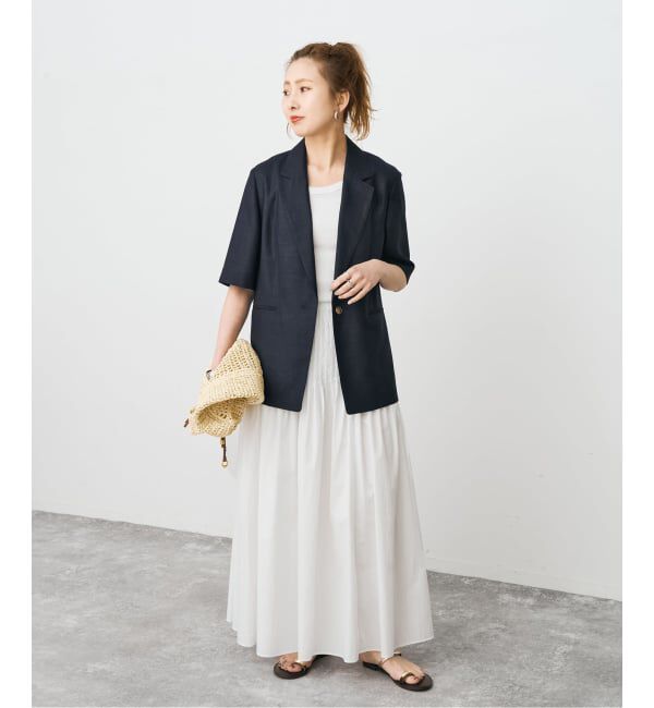 Spick and Span「《セットアップ可 / 予約》ライトドライクロスシングルブレストジャケット」|テーラードジャケット|