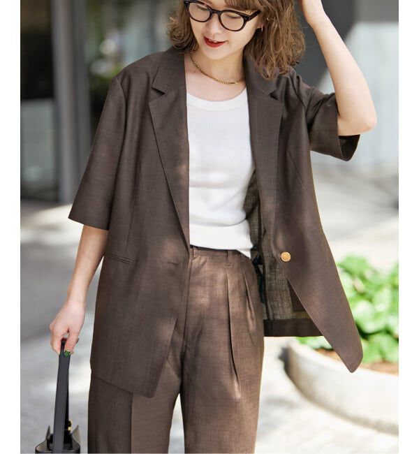 Spick and Span「《セットアップ可 / 予約》ライトドライクロスシングルブレストジャケット」|テーラードジャケット|