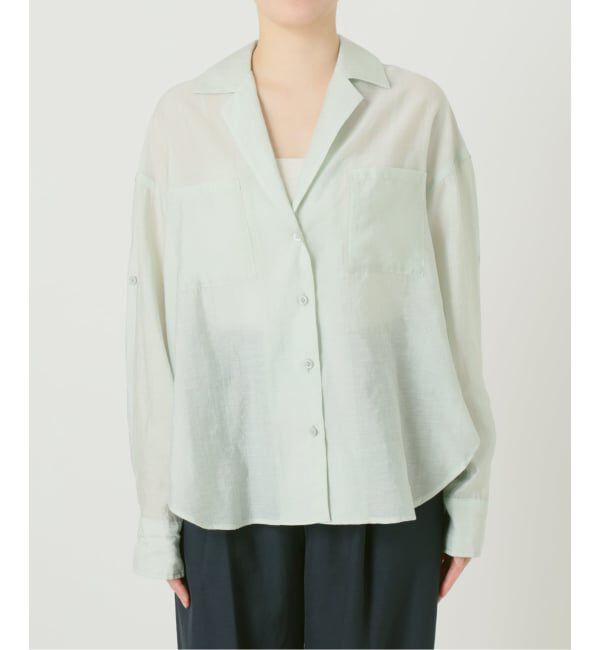  「《予約》【洗える】リネンブレンドシアーシャツ」|シャツ・ブラウス|