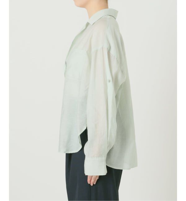  「《予約》【洗える】リネンブレンドシアーシャツ」|シャツ・ブラウス|