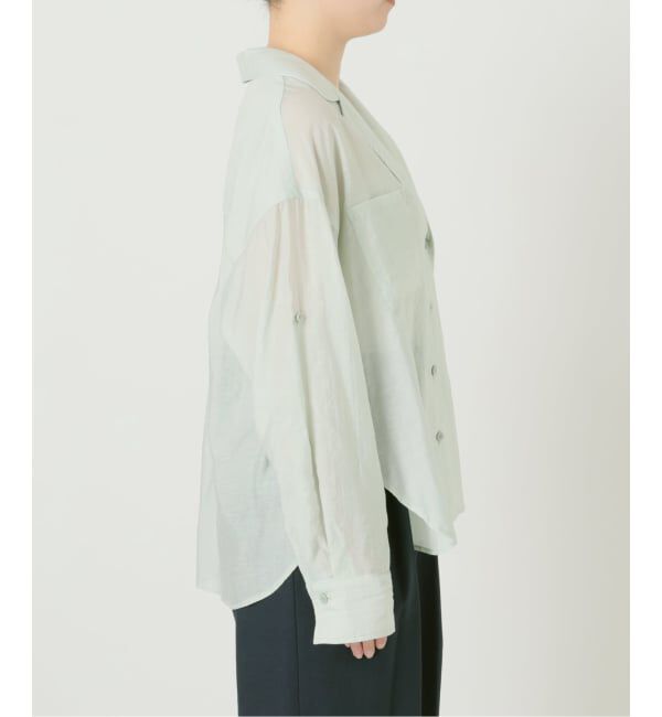  「《予約》【洗える】リネンブレンドシアーシャツ」|シャツ・ブラウス|