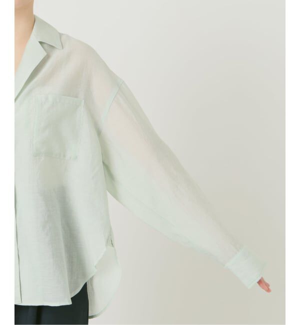  「《予約》【洗える】リネンブレンドシアーシャツ」|シャツ・ブラウス|