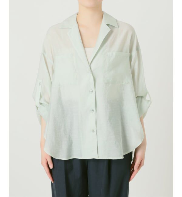 「《予約》【洗える】リネンブレンドシアーシャツ」|シャツ・ブラウス|