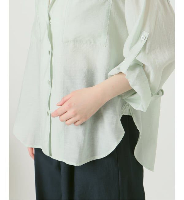  「《予約》【洗える】リネンブレンドシアーシャツ」|シャツ・ブラウス|