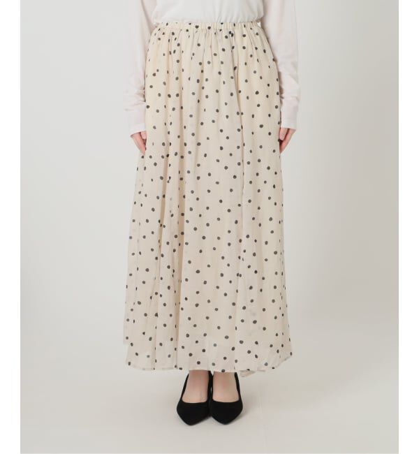  「《予約》【洗える】麻ボイルドットスカート」|スカート|