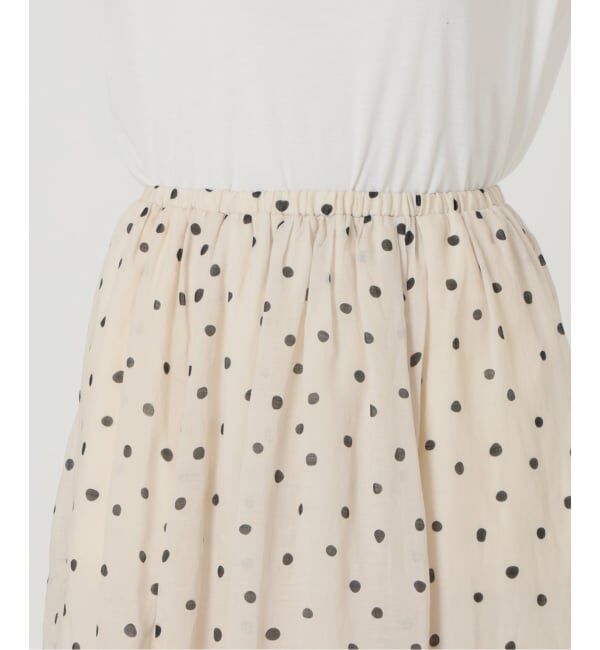  「《予約》【洗える】麻ボイルドットスカート」|スカート|