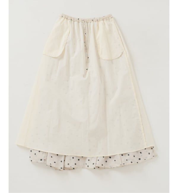  「《予約》【洗える】麻ボイルドットスカート」|スカート|