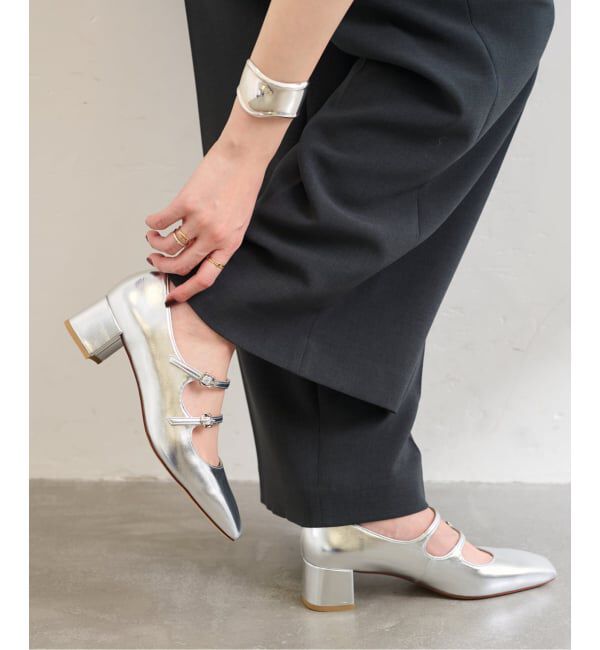  「4.5cmダブルストラップメリージェーン」|パンプス|シルバー