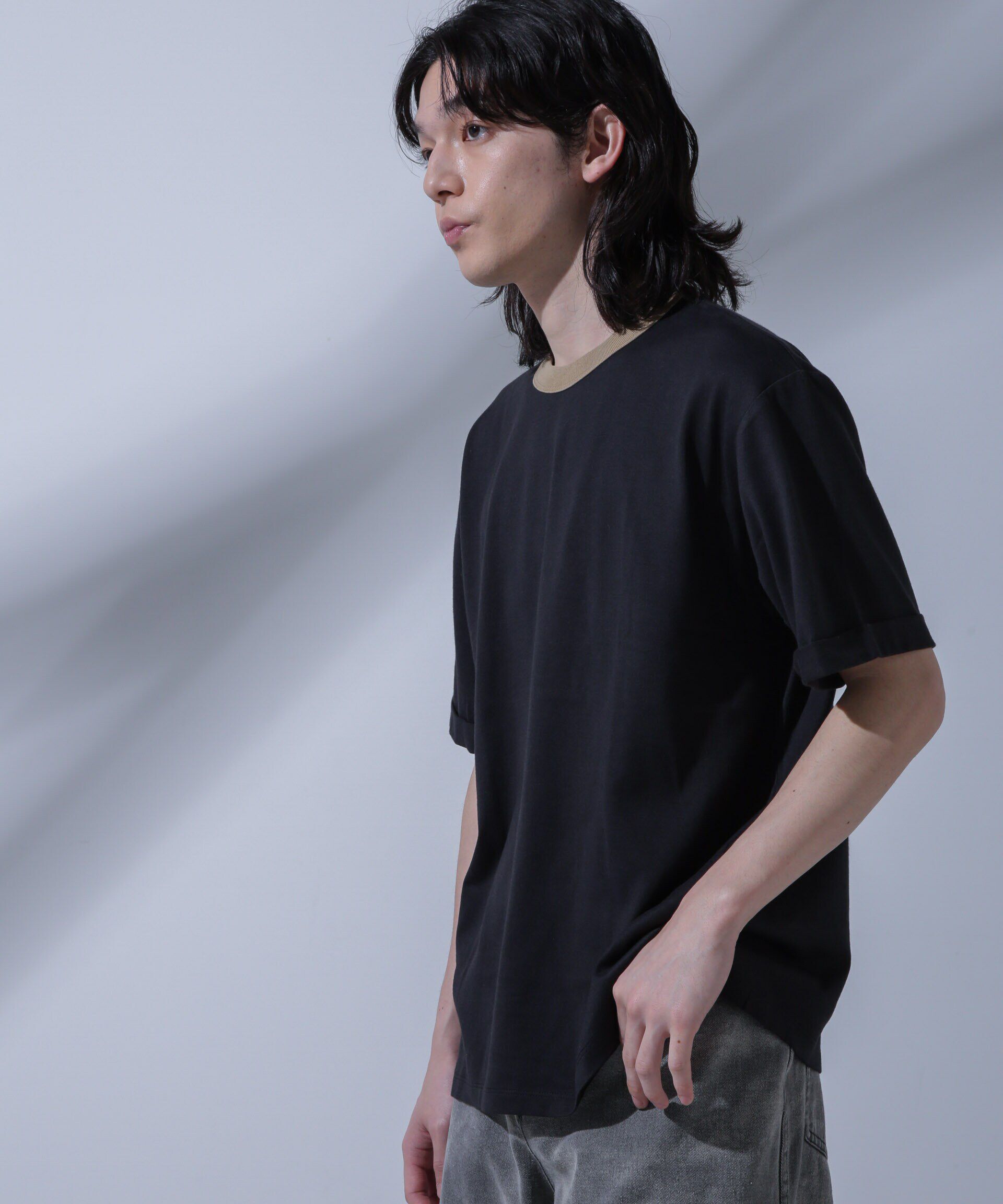 nano･universe「Anti Soaked 汗染み防止 リンガーネックTシャツ」|Tシャツ・カットソー|