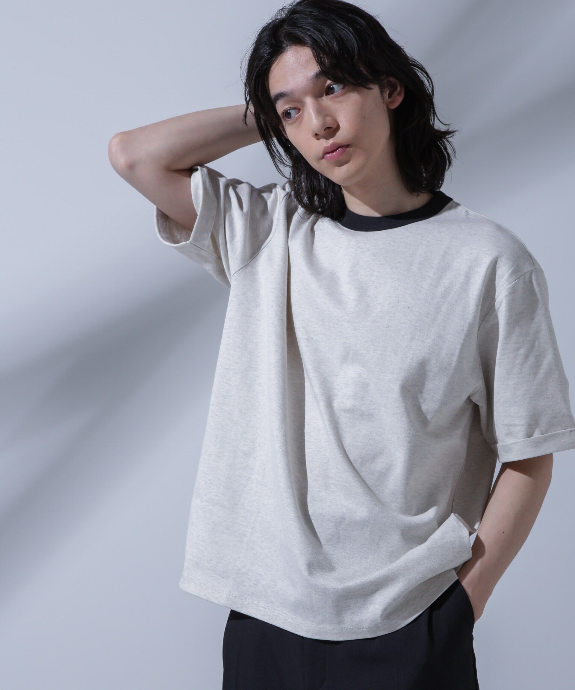 nano･universe「Anti Soaked 汗染み防止 リンガーネックTシャツ」|Tシャツ・カットソー|