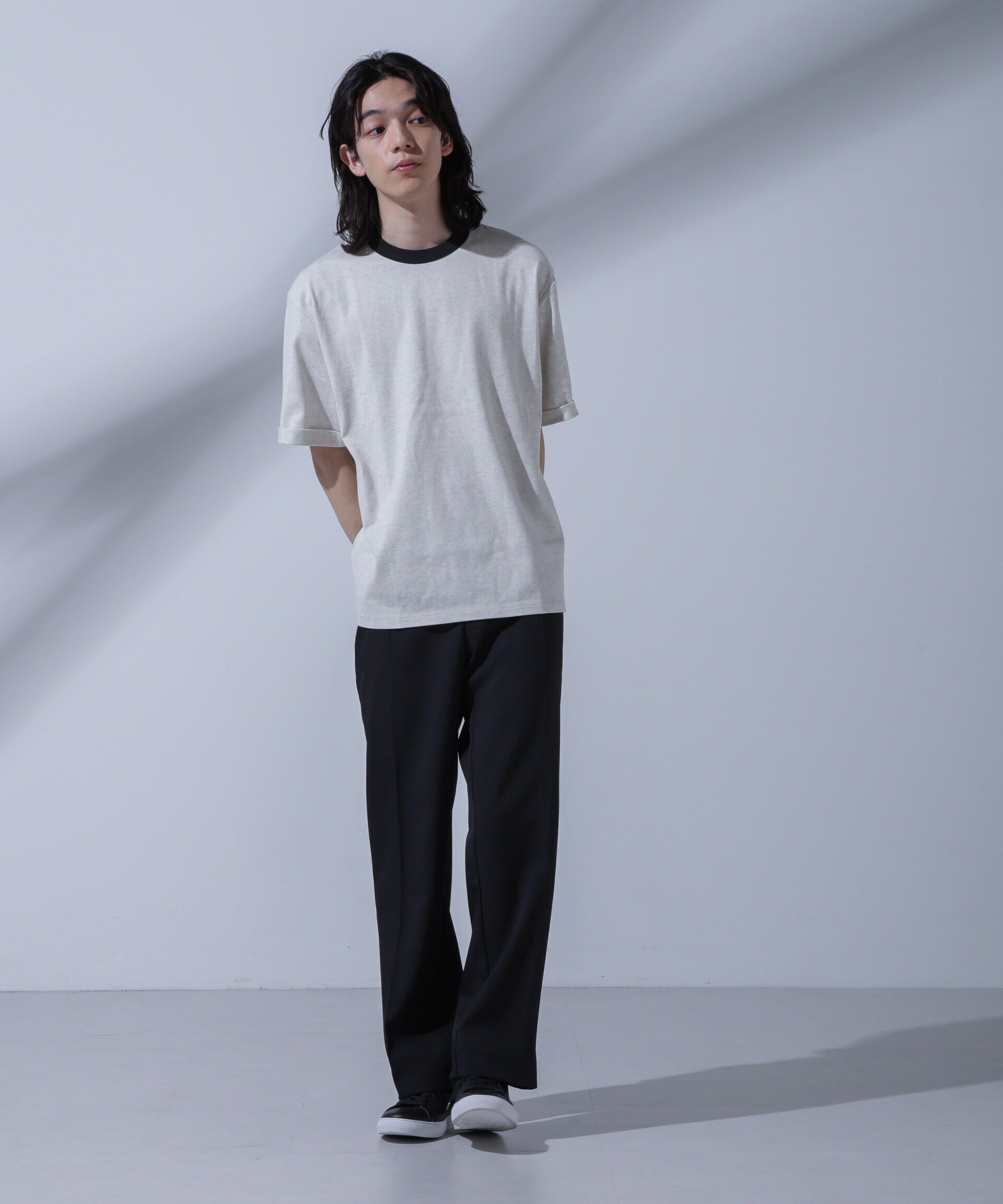 nano･universe「Anti Soaked 汗染み防止 リンガーネックTシャツ」|Tシャツ・カットソー|