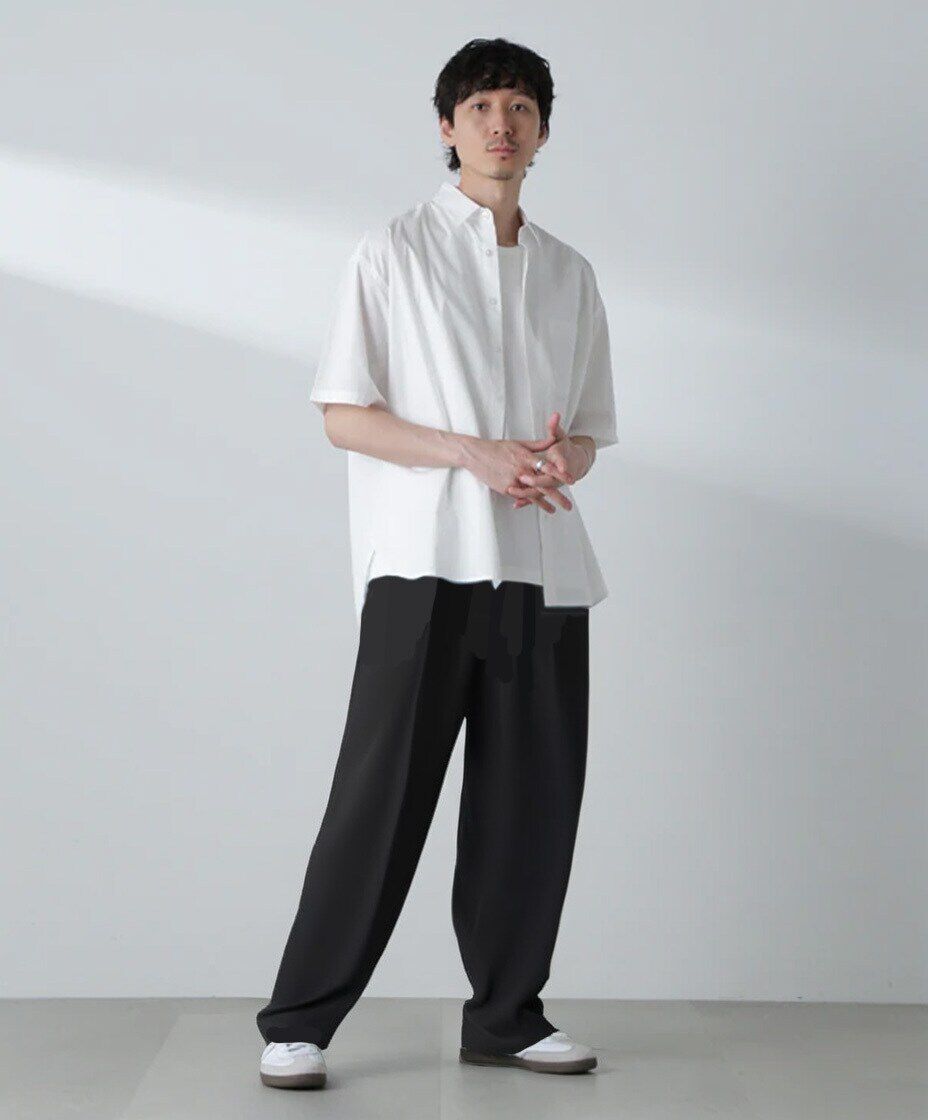 nano･universe「BIGシャンブレーシャツ 半袖」|シャツ・ブラウス|