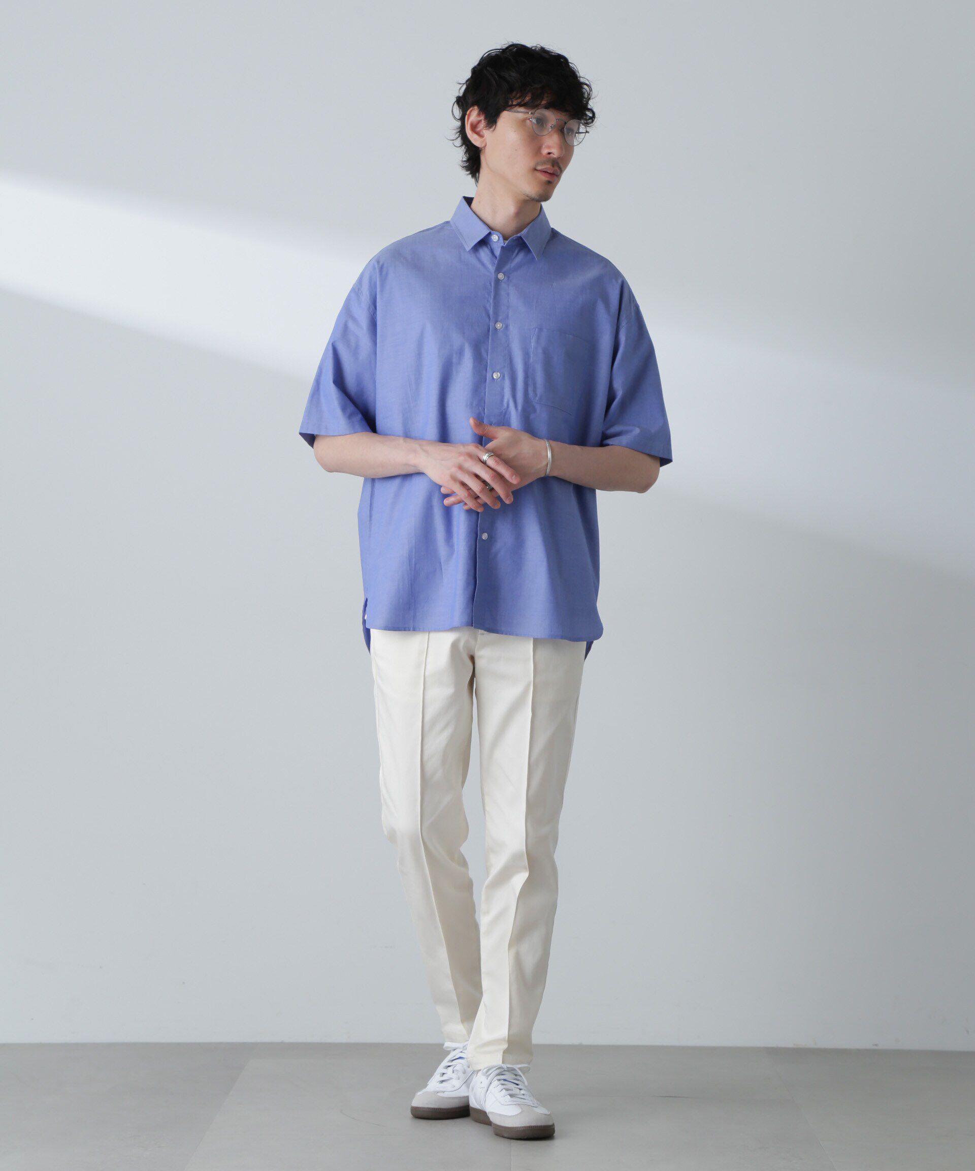 nano･universe「BIGシャンブレーシャツ 半袖」|シャツ・ブラウス|