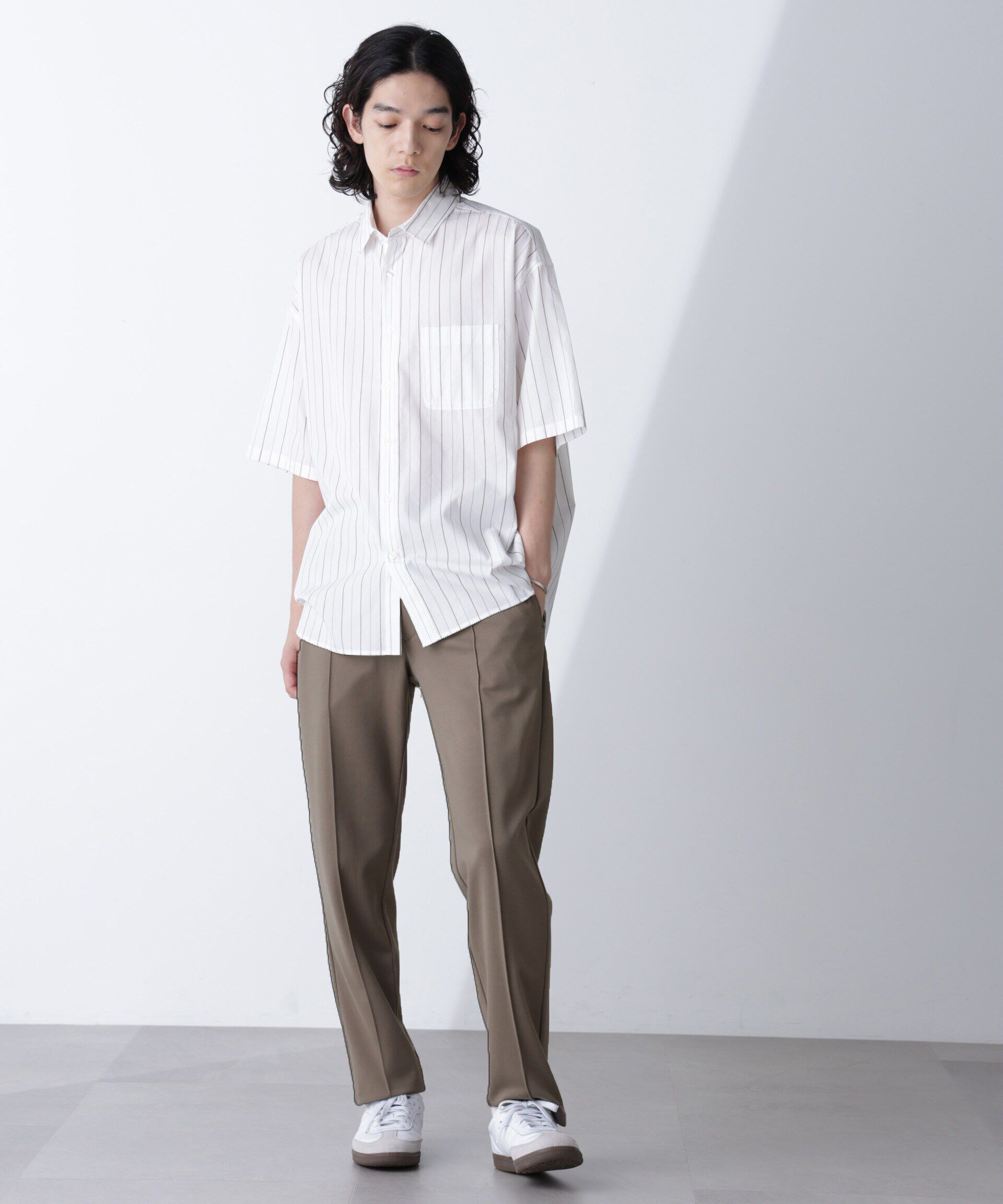 nano･universe「「モダンコンフォートシリーズ」スリムイージースラックス」|チノ|