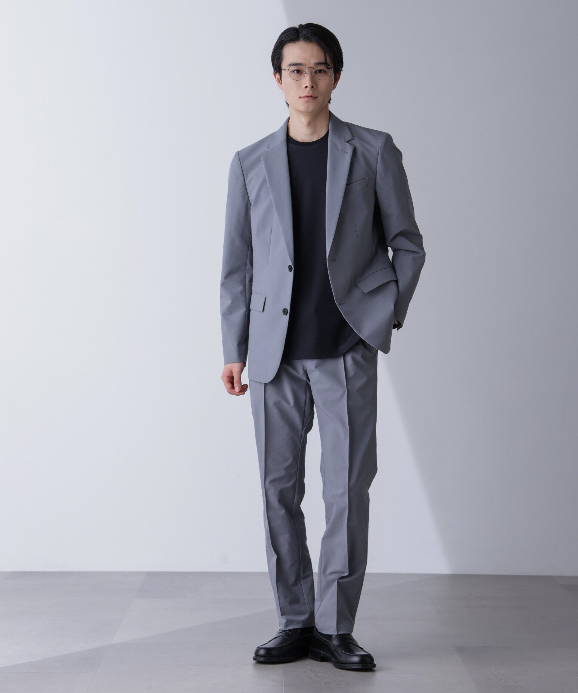 nano･universe「｢N JACKET PREMIUM｣TEXBRID(R)撥水ｳﾗﾄﾞｯﾄｽﾄﾚｯﾁｼﾞｬｹｯﾄ(ｾｯﾄ 」|スーツ|