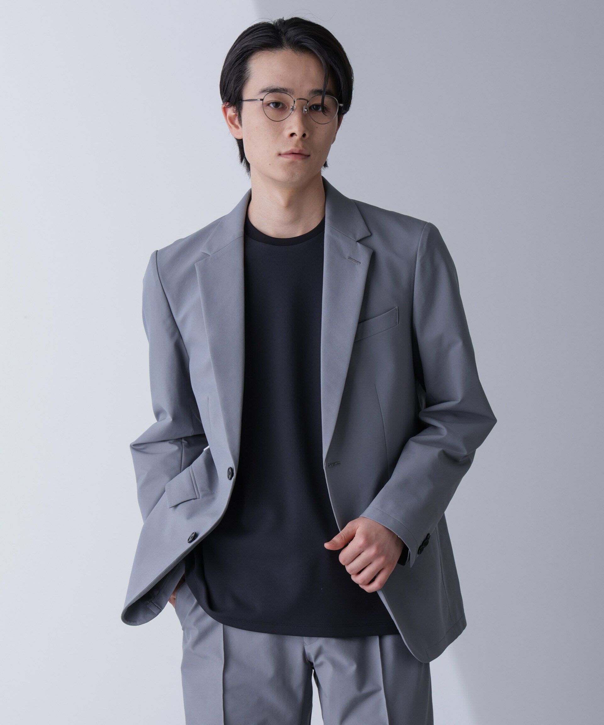 nano･universe「｢N JACKET PREMIUM｣TEXBRID(R)撥水ｳﾗﾄﾞｯﾄｽﾄﾚｯﾁｼﾞｬｹｯﾄ(ｾｯﾄ 」|スーツ|