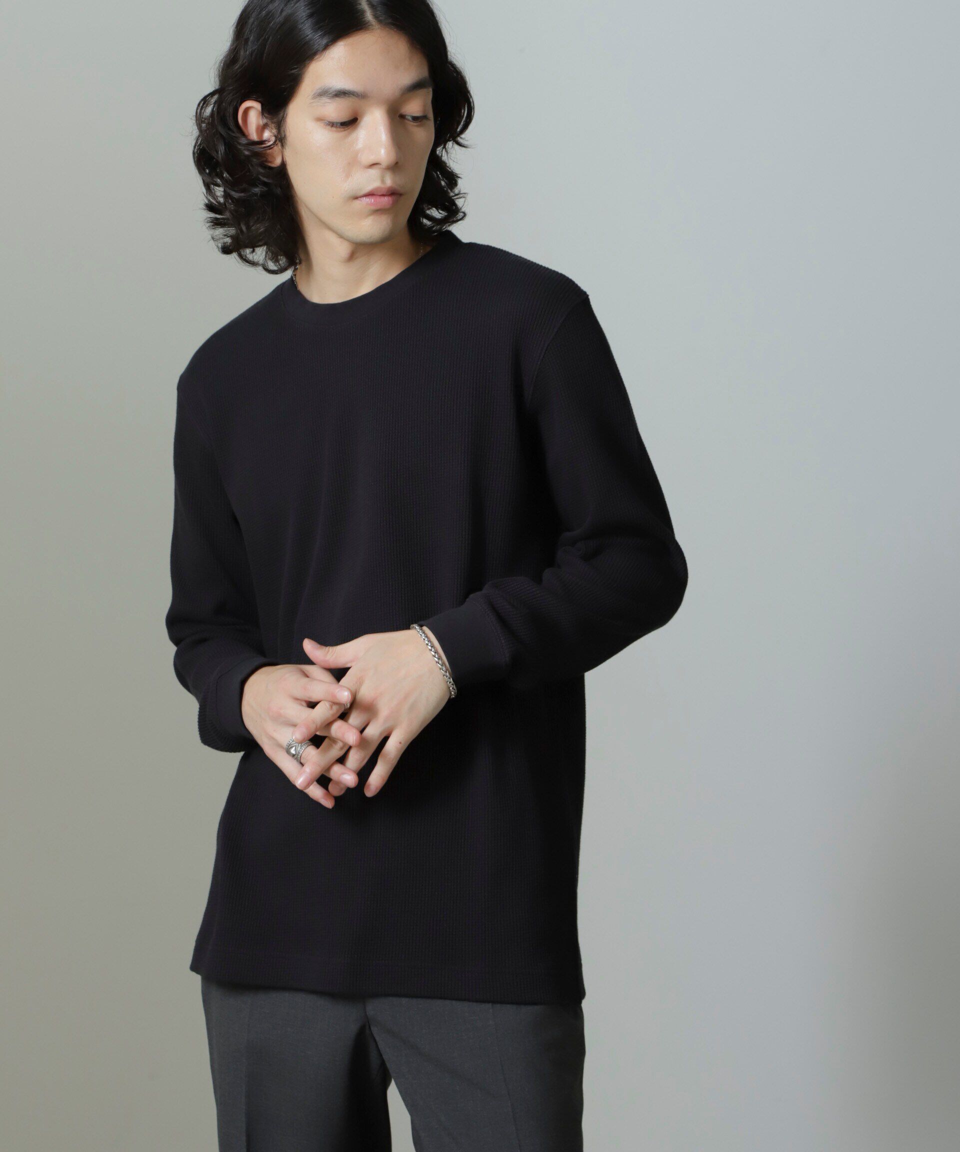 nano･universe「アンチスメルワッフルTシャツ 長袖」|Tシャツ・カットソー|