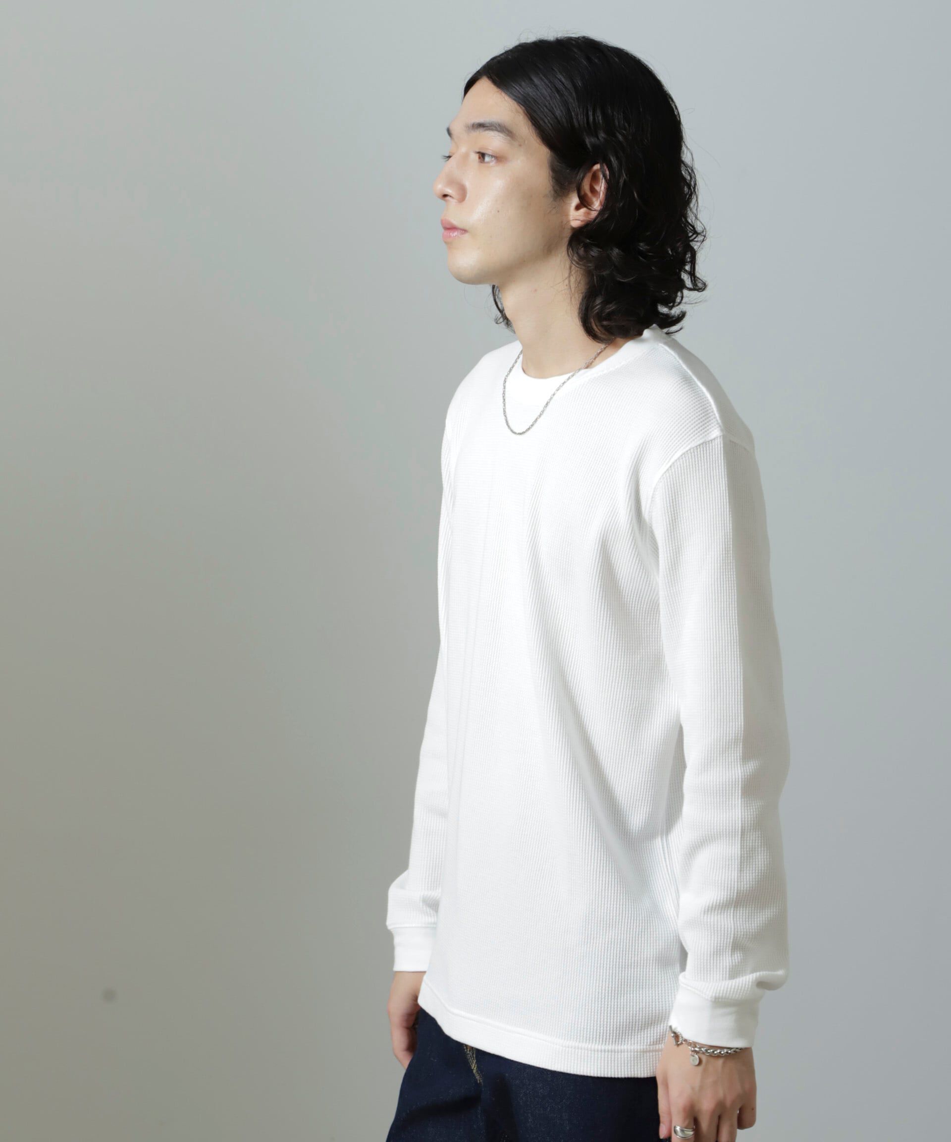 nano･universe「アンチスメルワッフルTシャツ 長袖」|Tシャツ・カットソー|ホワイト