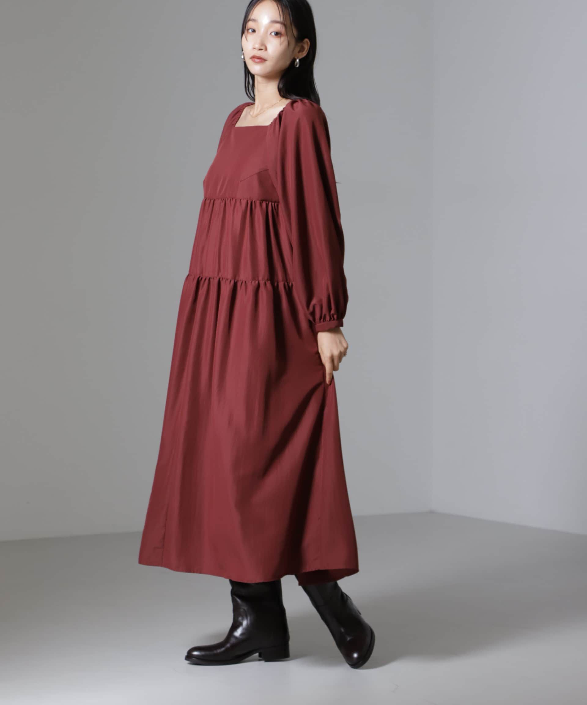 nano･universe「スクエアネックティアードワンピース」|ワンピース|