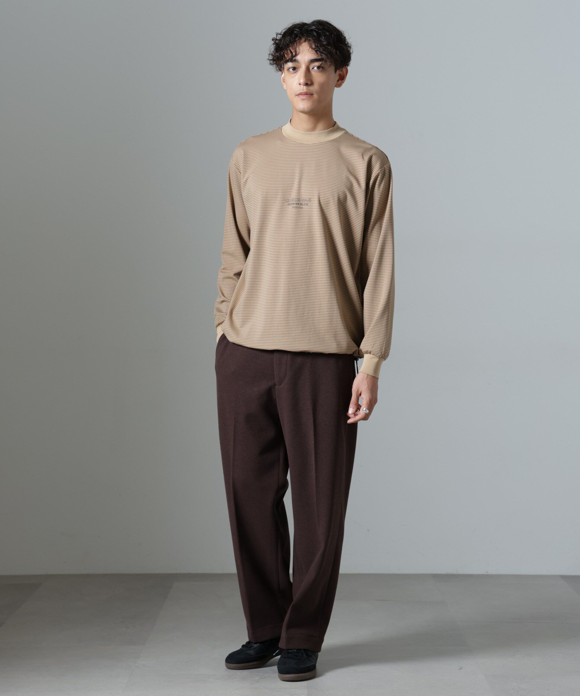 nano･universe「「NJ/CLUB」HOMESTOCK ジャージーストレートパンツ(セットアップ可)」|チノ|