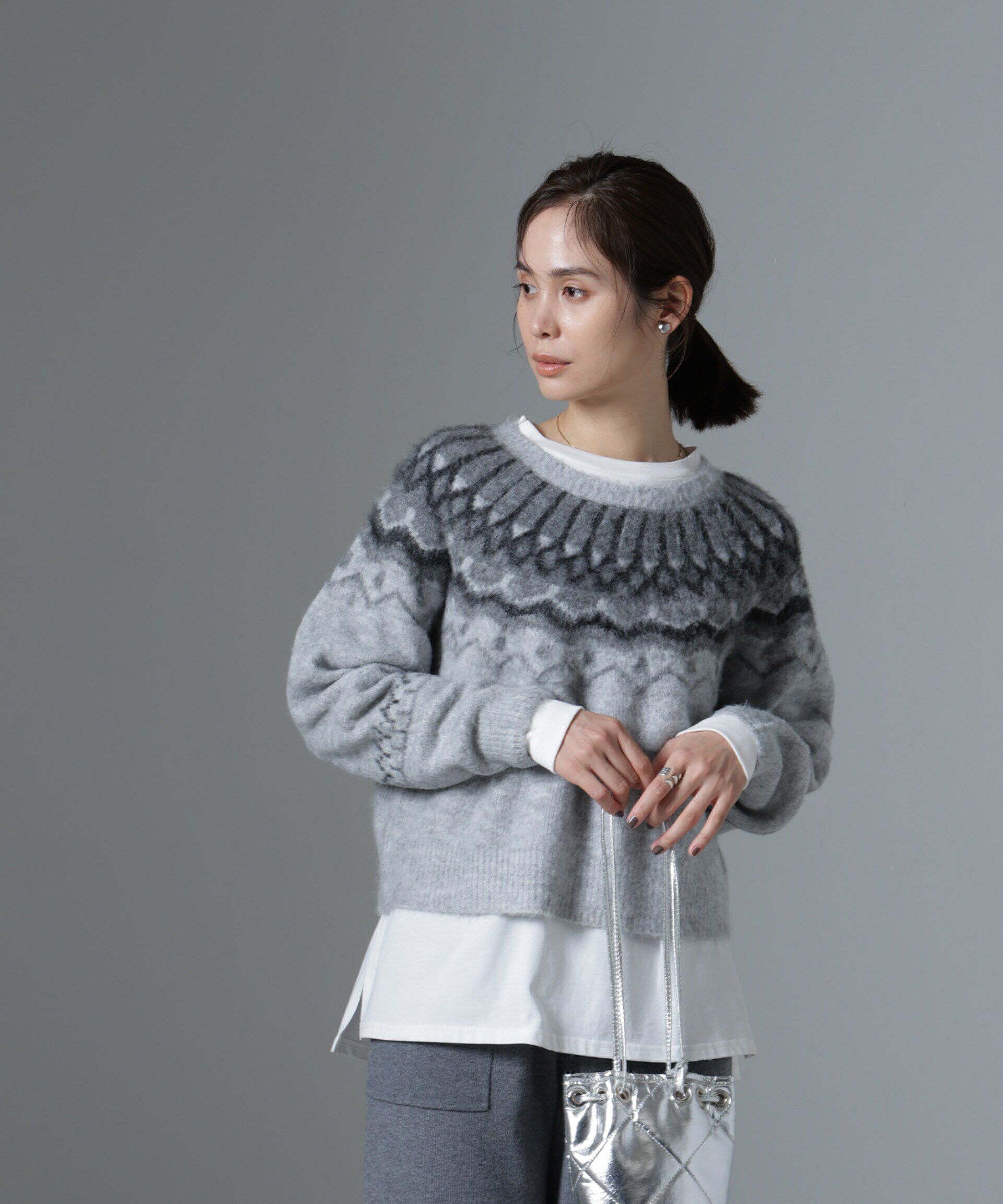 nano･universe「求心柄ニット」|ニット・セーター|