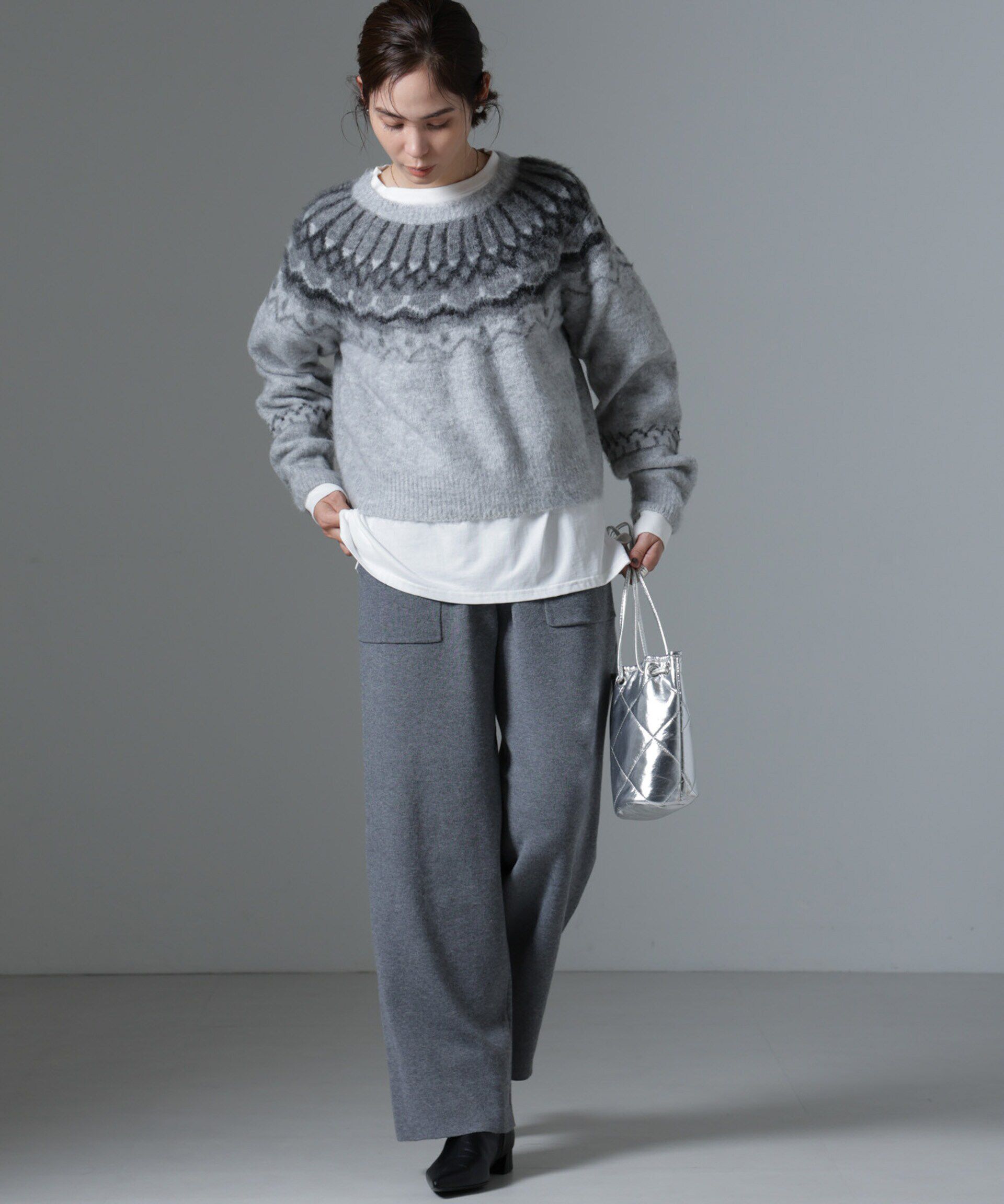 nano･universe「求心柄ニット」|ニット・セーター|