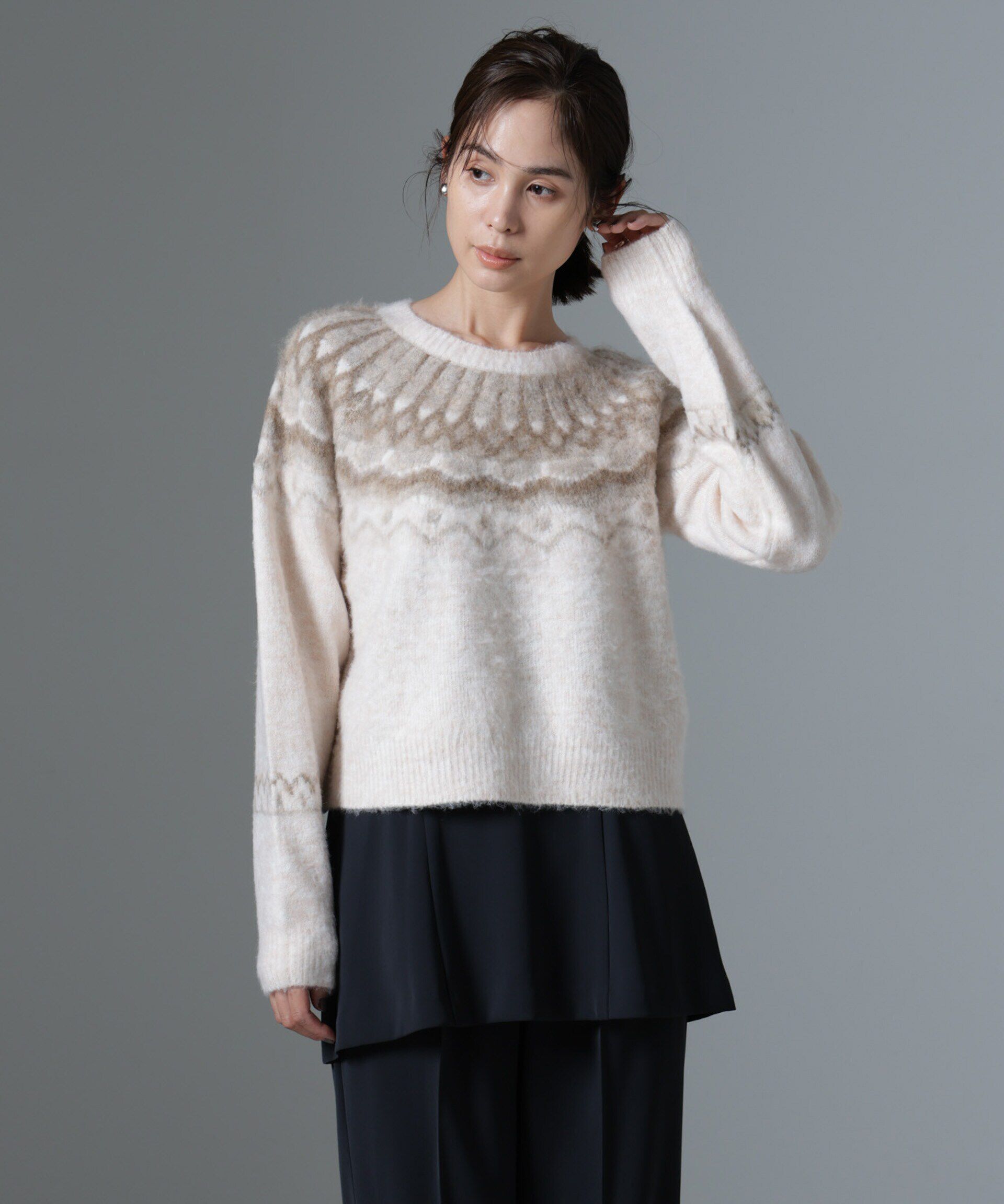 nano･universe「求心柄ニット」|ニット・セーター|