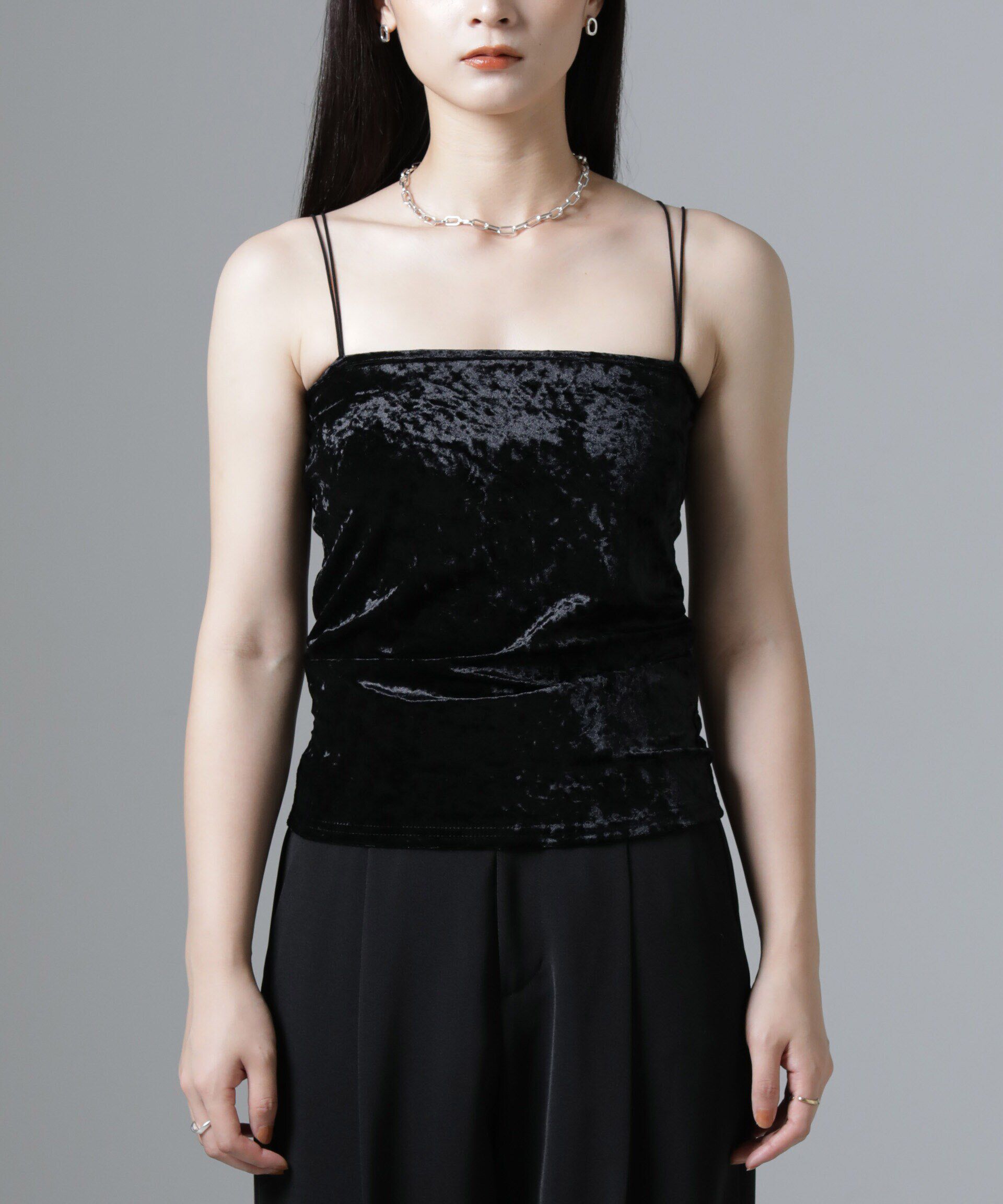 nano･universe「カップ付きベロアキャミソール」|Tシャツ・カットソー|