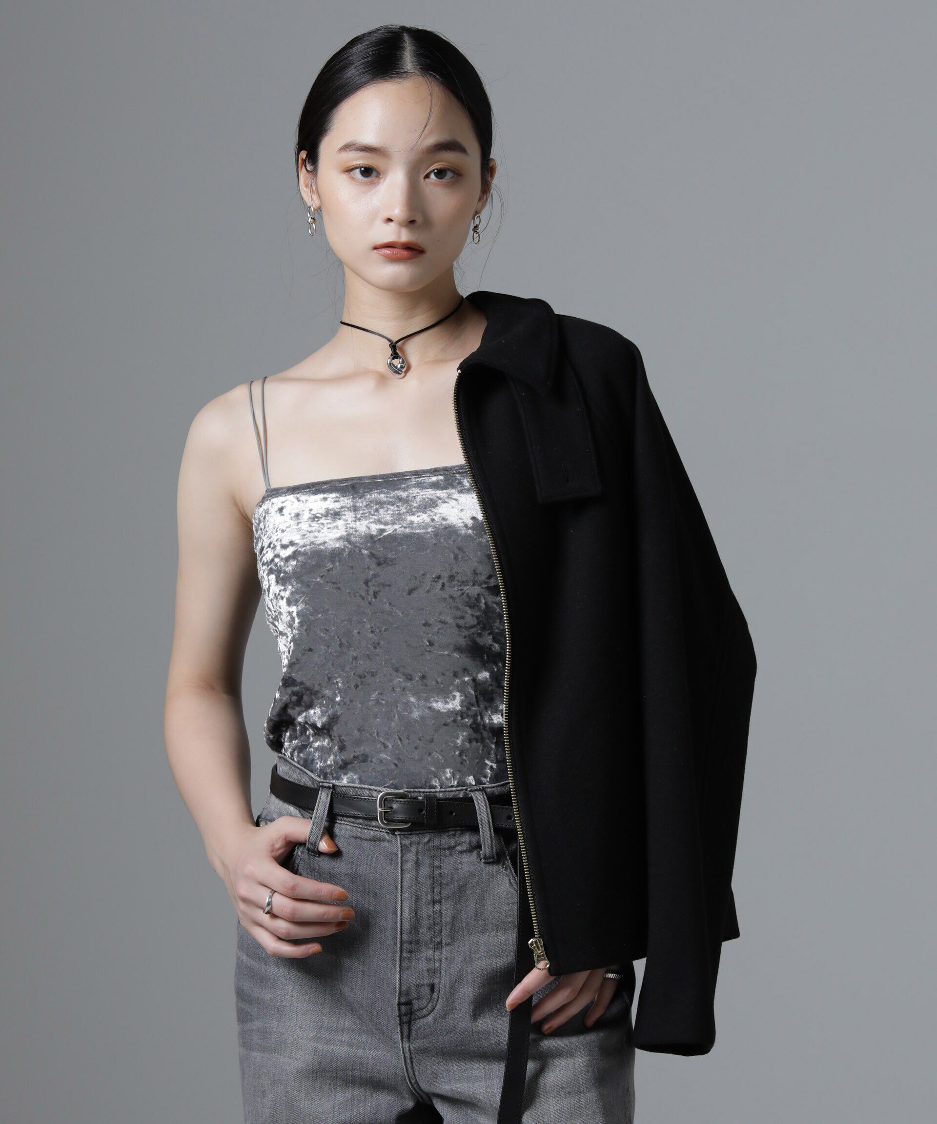 nano･universe「カップ付きベロアキャミソール」|Tシャツ・カットソー|