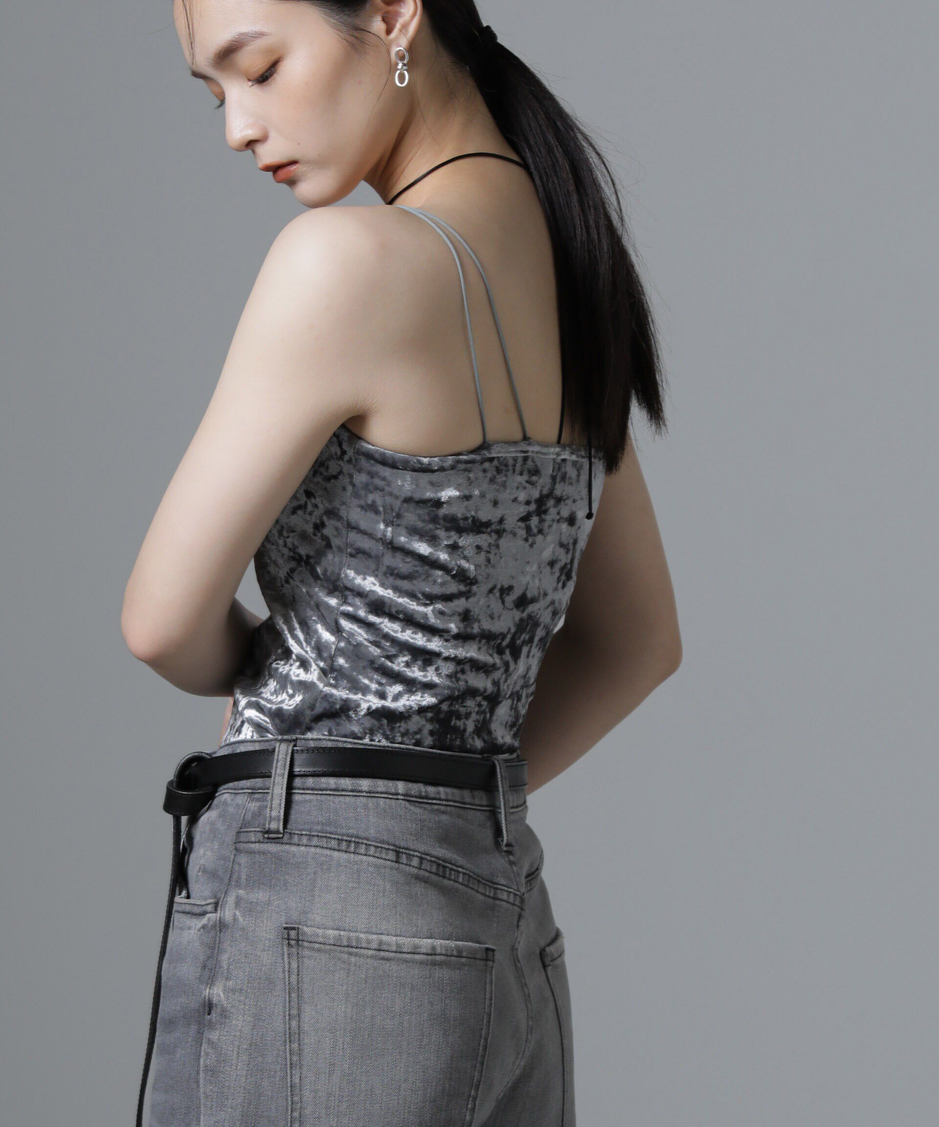 nano･universe「カップ付きベロアキャミソール」|Tシャツ・カットソー|