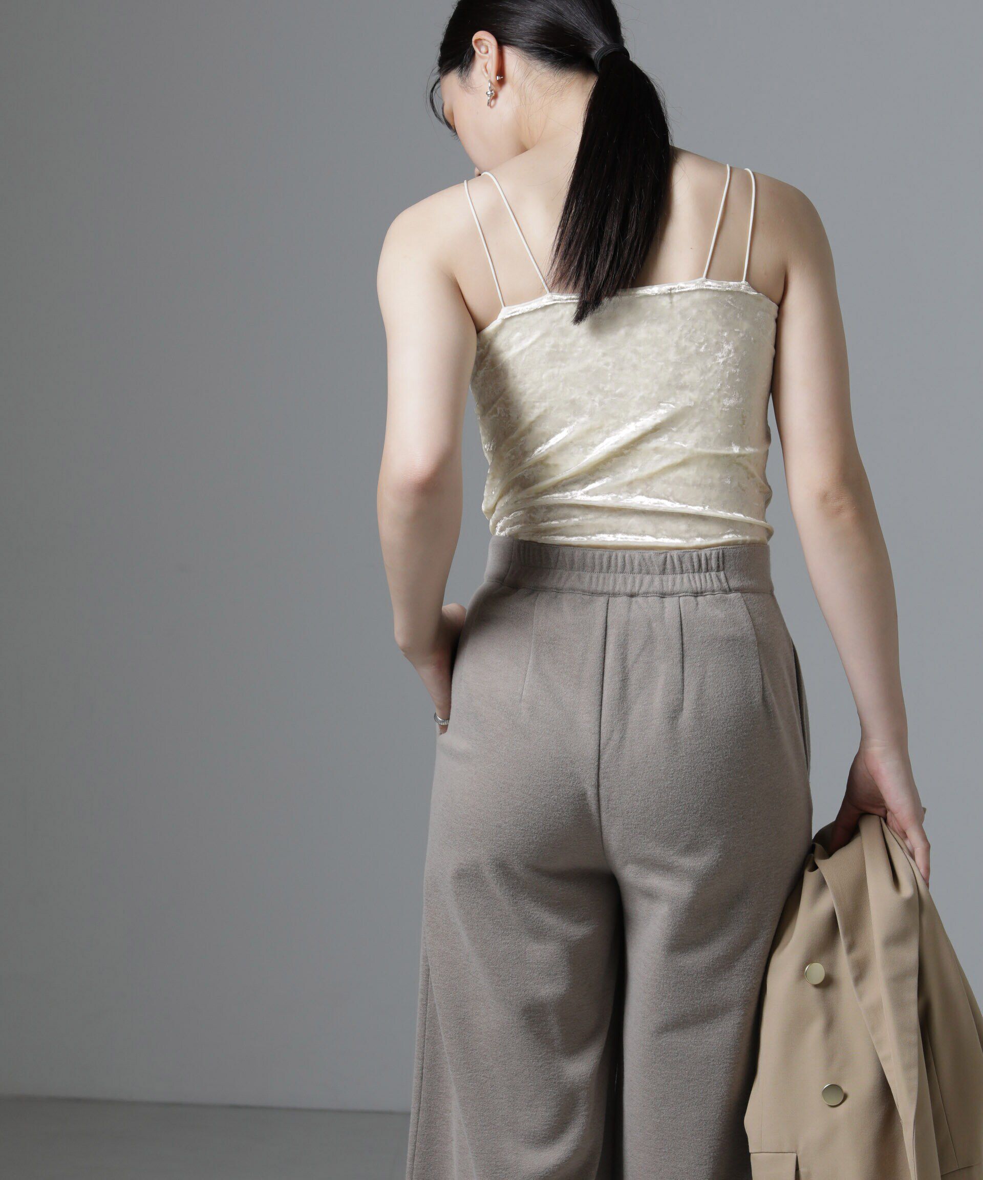 nano･universe「カップ付きベロアキャミソール」|Tシャツ・カットソー|