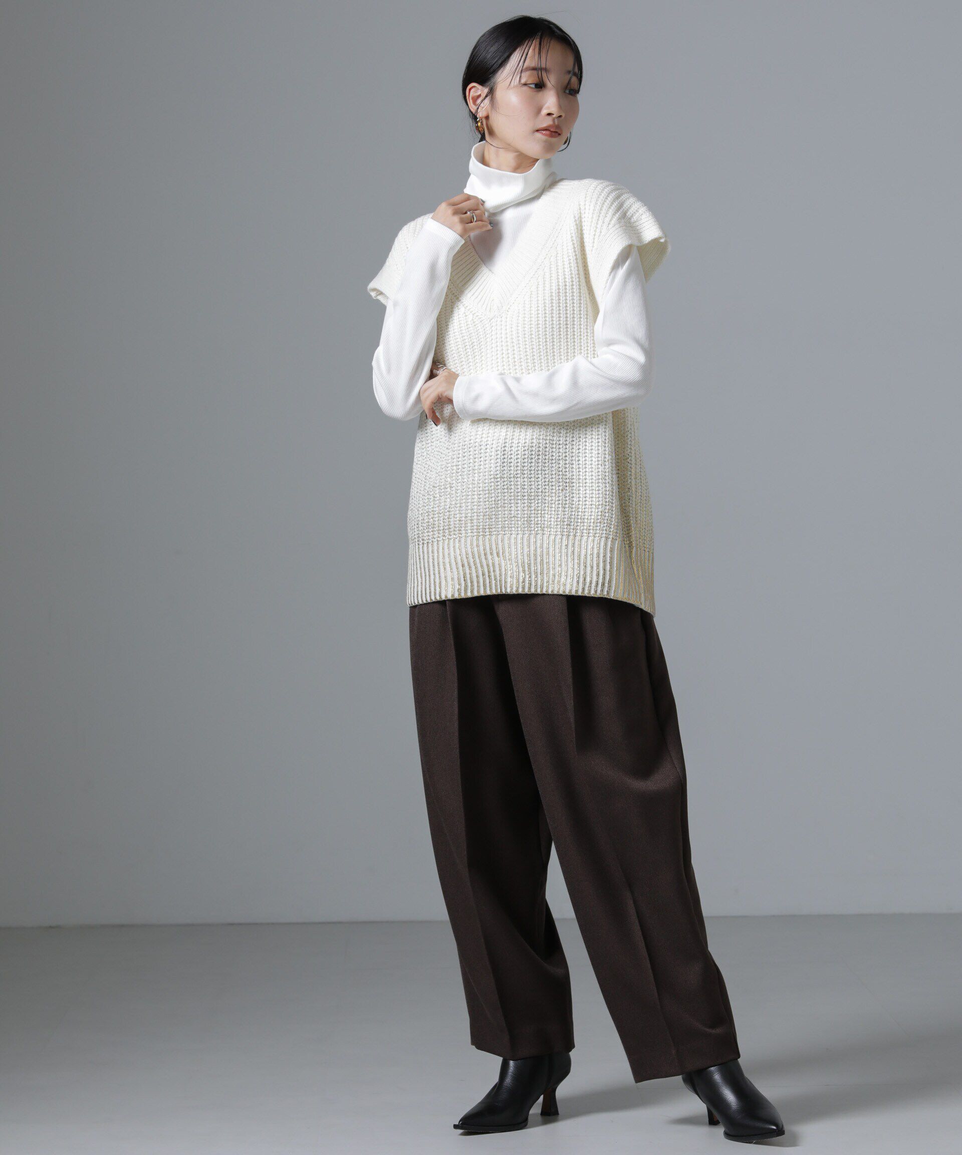 nano･universe「ジンジャー吸湿発熱抗菌防臭タートルネックカットソー」|Tシャツ・カットソー|