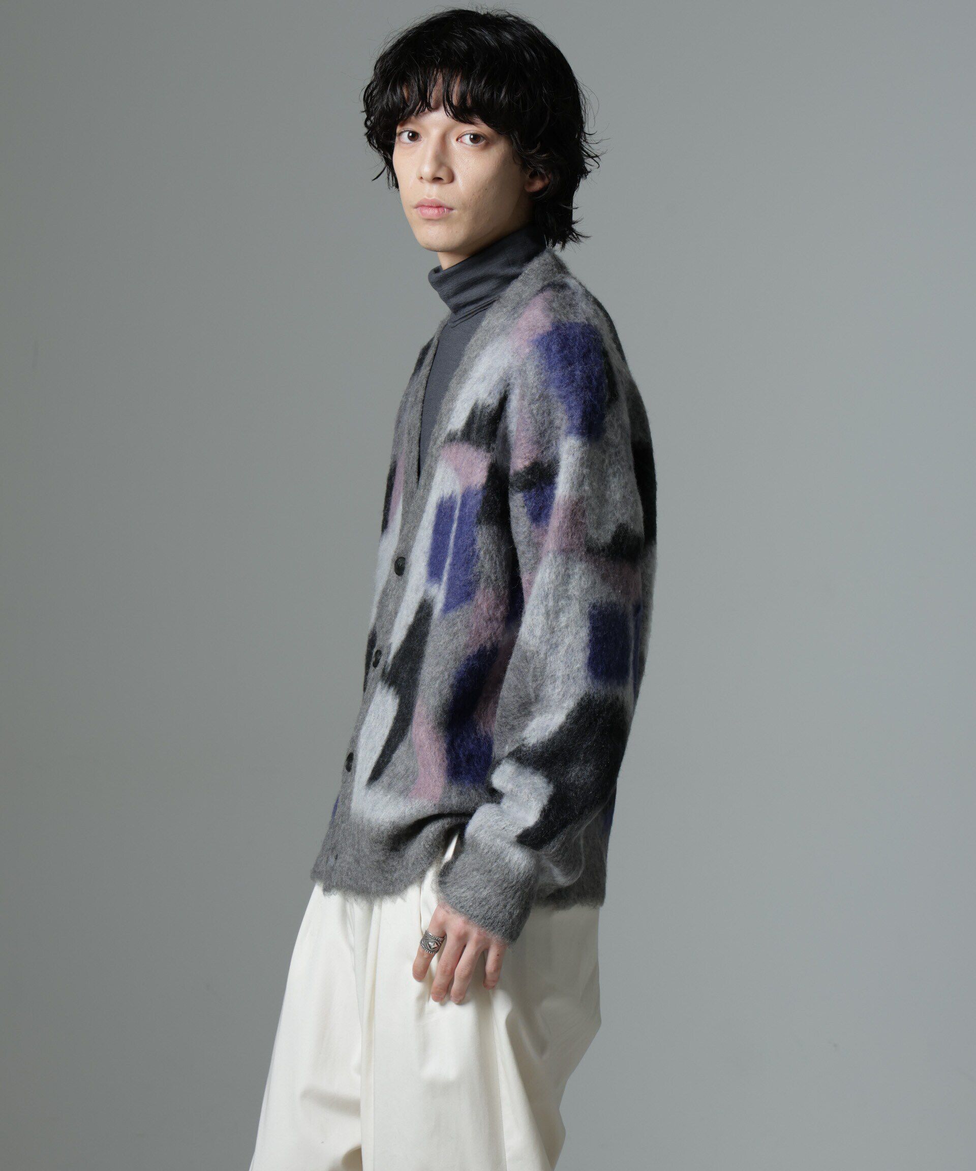 nano･universe「「着るアート」YUTAKA KAWAI モヘヤミックスカーディガン」|ニット・セーター|