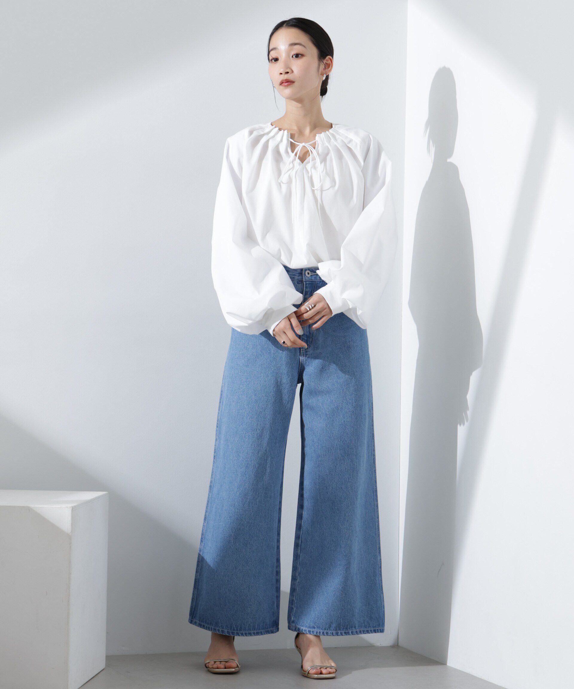 nano･universe「ボリュームスリーブタックブラウス」|シャツ・ブラウス|