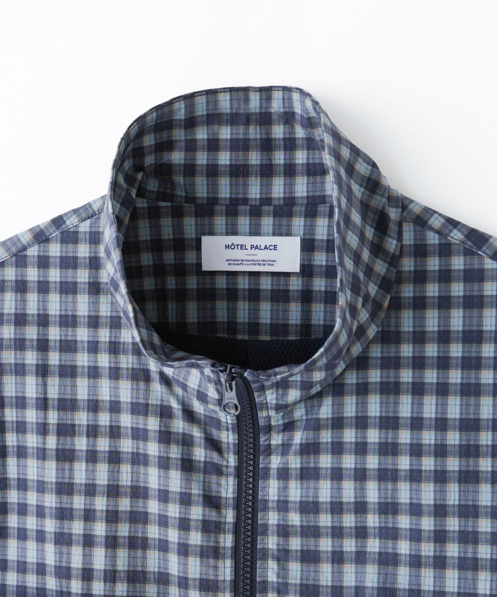 nano･universe「「HOTEL PALACE」オテルパラス デジタルプリントトラベルチェックベスト」|ダウンベスト・ベスト|